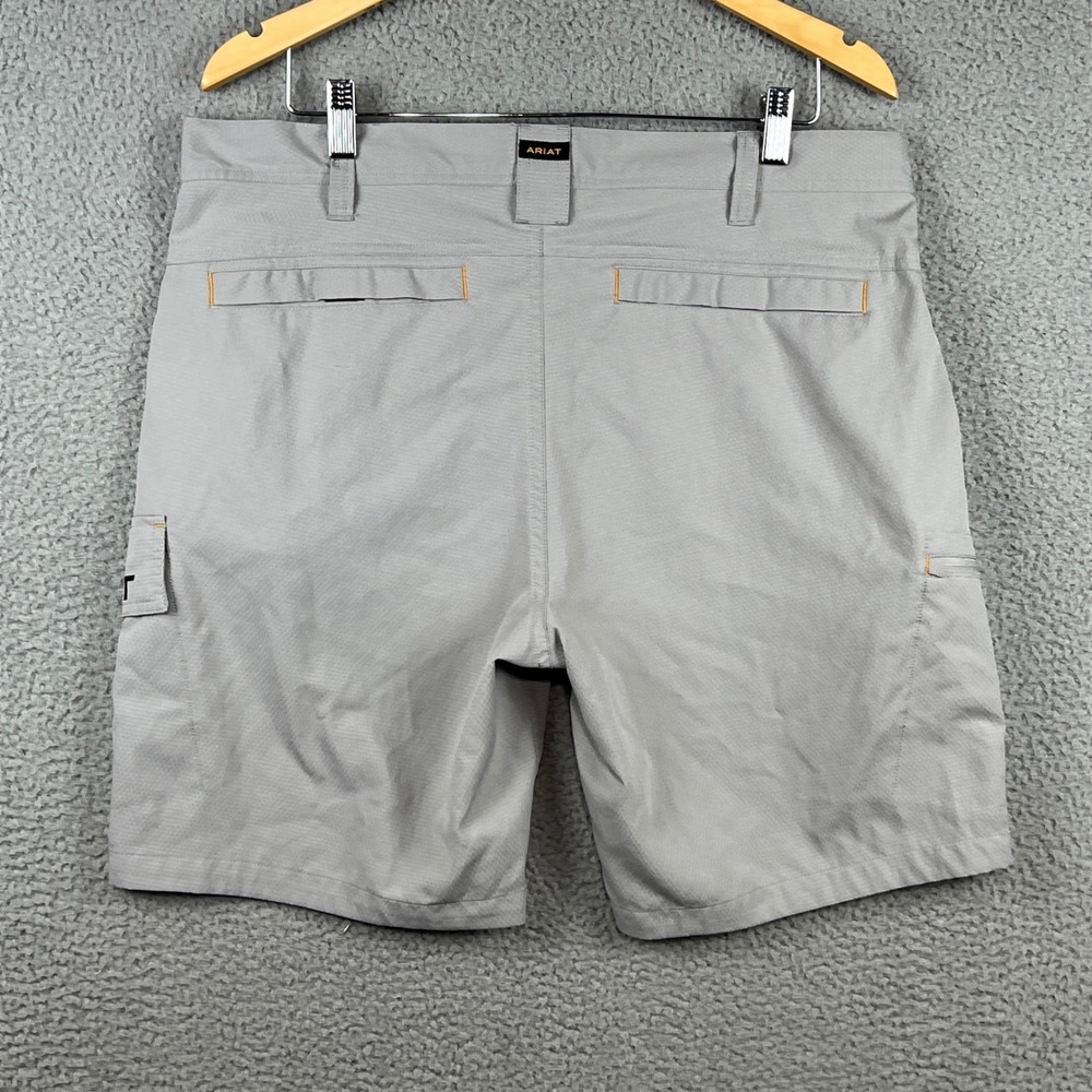 Ariat Rebar M5 Straight Mens Work Shorts Gray Size 34 Cargo Zipper Pocket - Picture 5 of 12